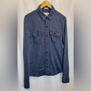 2/30$ Men Abercrombie&Fitch heathered blue long sleeved buttoned shirt Sz Large